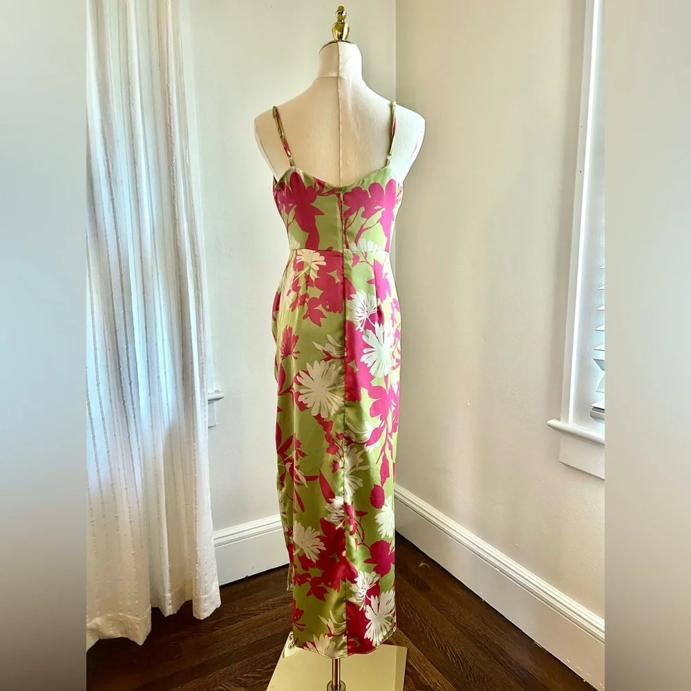 Taylor Pink and Green Floral Maxi Dress - Picture 4 of 6